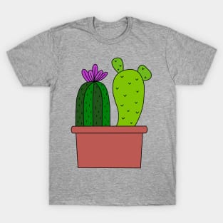 Cute Cactus Design #72: 2 Types Of Cactuses Sharing 1 Pot T-Shirt